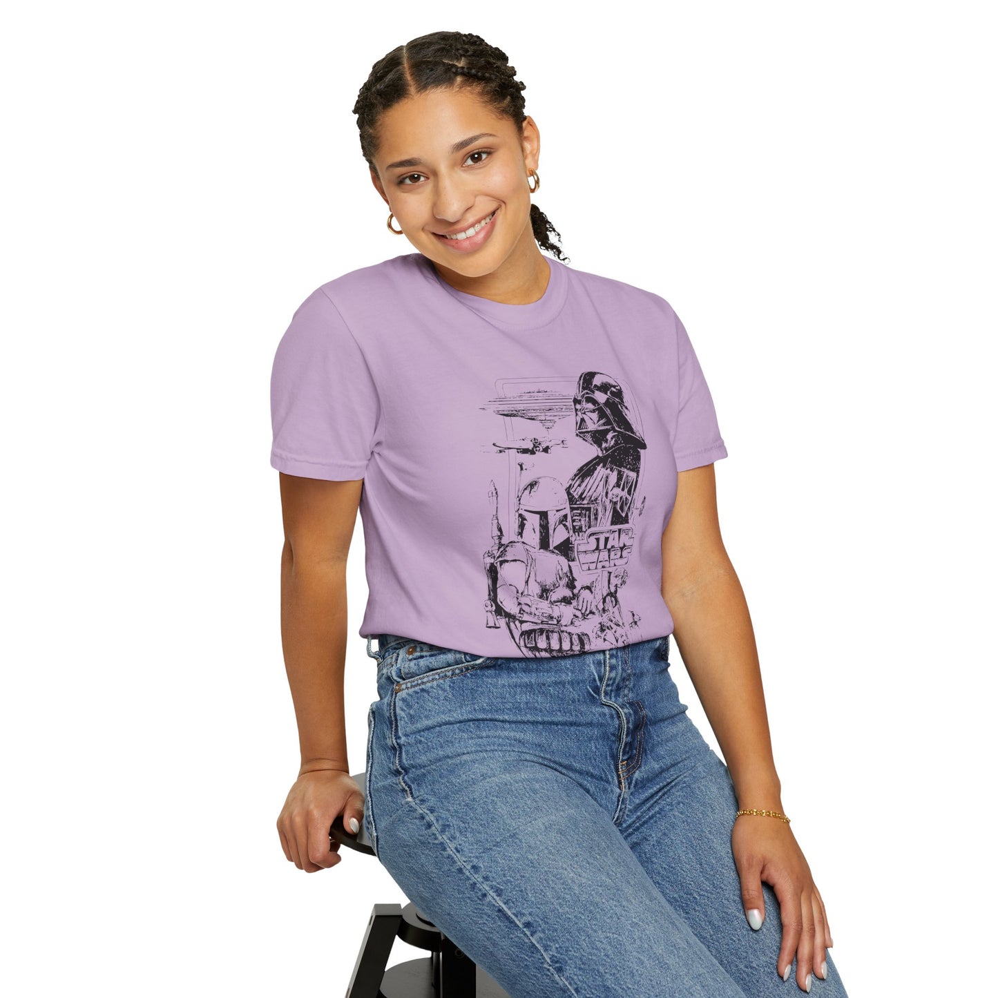 Star Wars Black Line Drawing - Comfort Colors Shirt