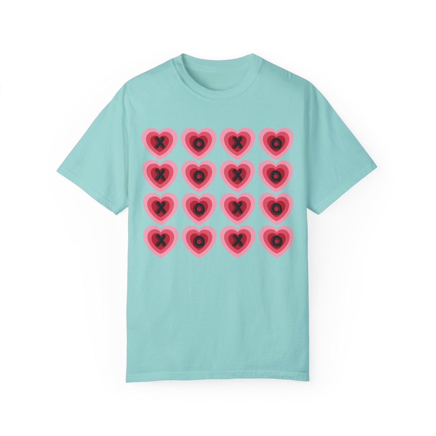 Retro Heart X's and O's - Comfort Colors Shirt