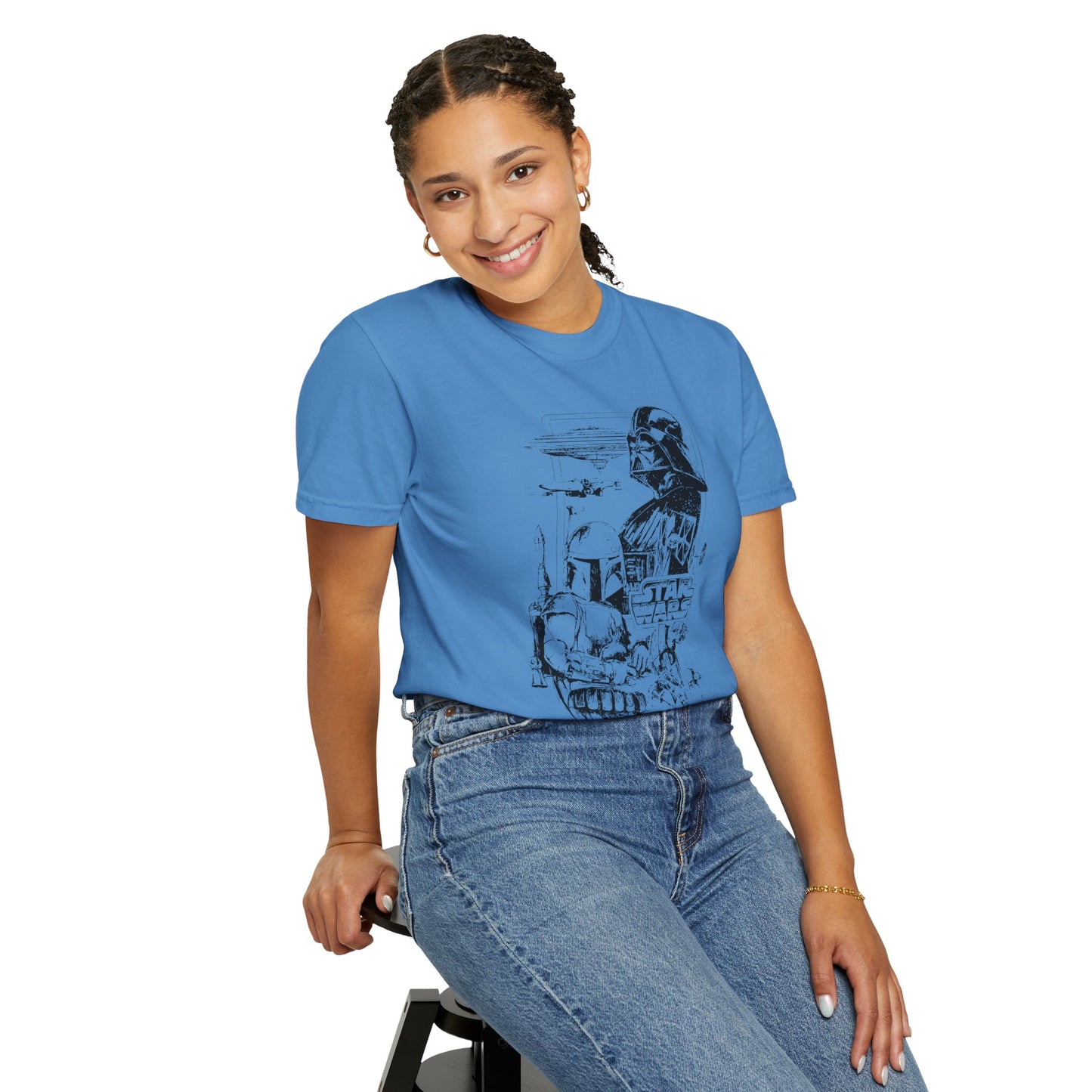 Star Wars Black Line Drawing - Comfort Colors Shirt