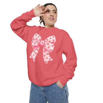 Pink Bow & Hearts - Comfort Colors Sweatshirt