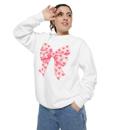 Pink Bow & Hearts - Comfort Colors Sweatshirt