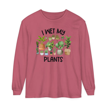 I Wet My Plants - Comfort Colors Long Sleeve Shirt
