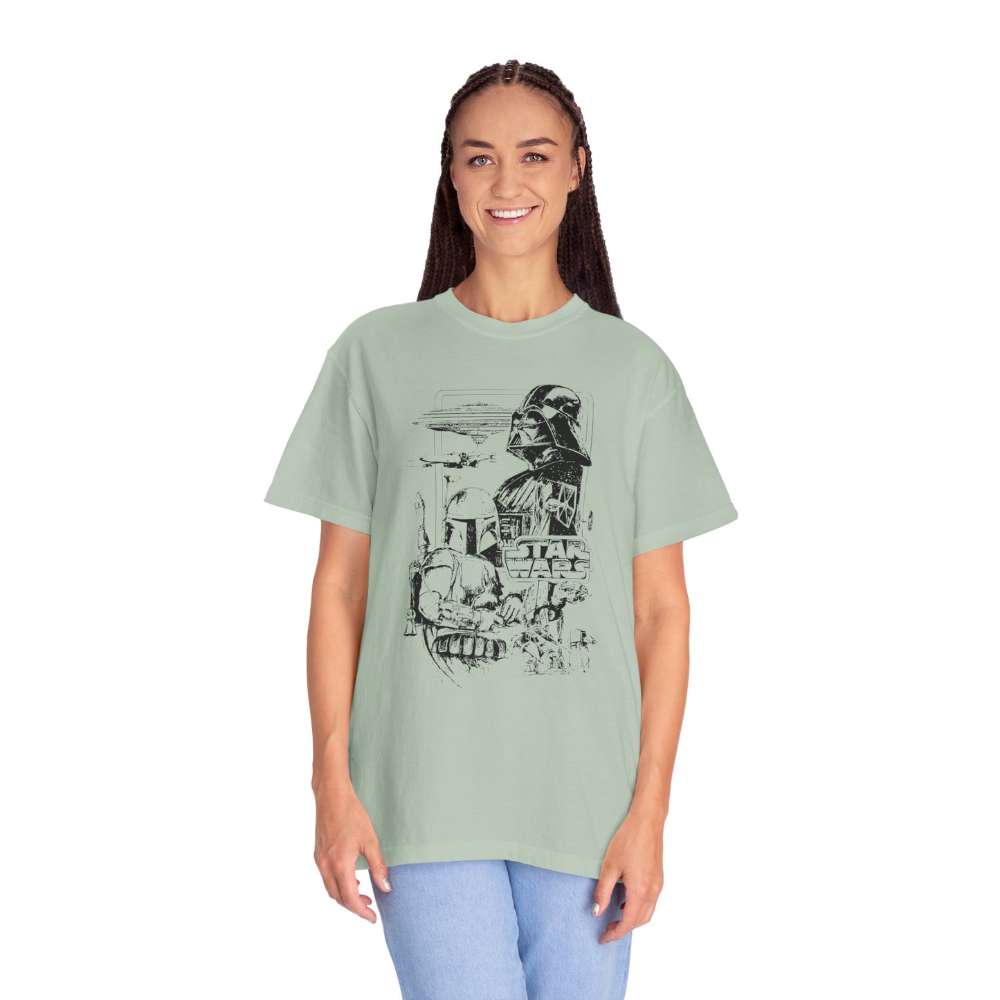 Star Wars Black Line Drawing - Comfort Colors Shirt