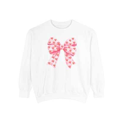 Pink Bow & Hearts - Comfort Colors Sweatshirt