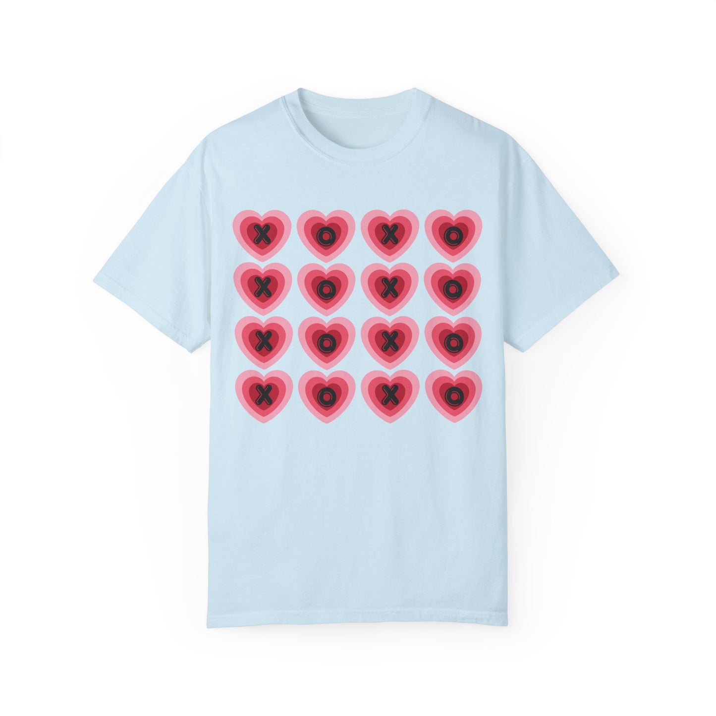 Retro Heart X's and O's - Comfort Colors Shirt