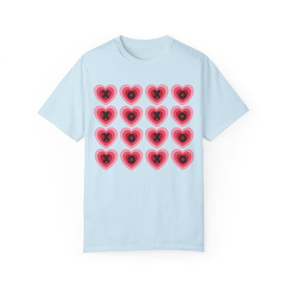 Retro Heart X's and O's - Comfort Colors Shirt