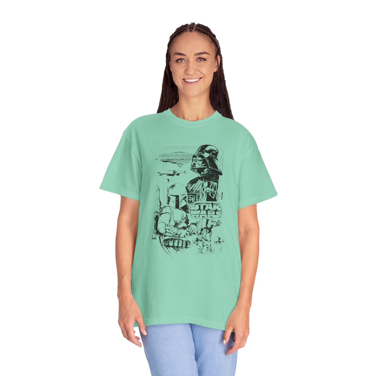 Star Wars Black Line Drawing - Comfort Colors Shirt