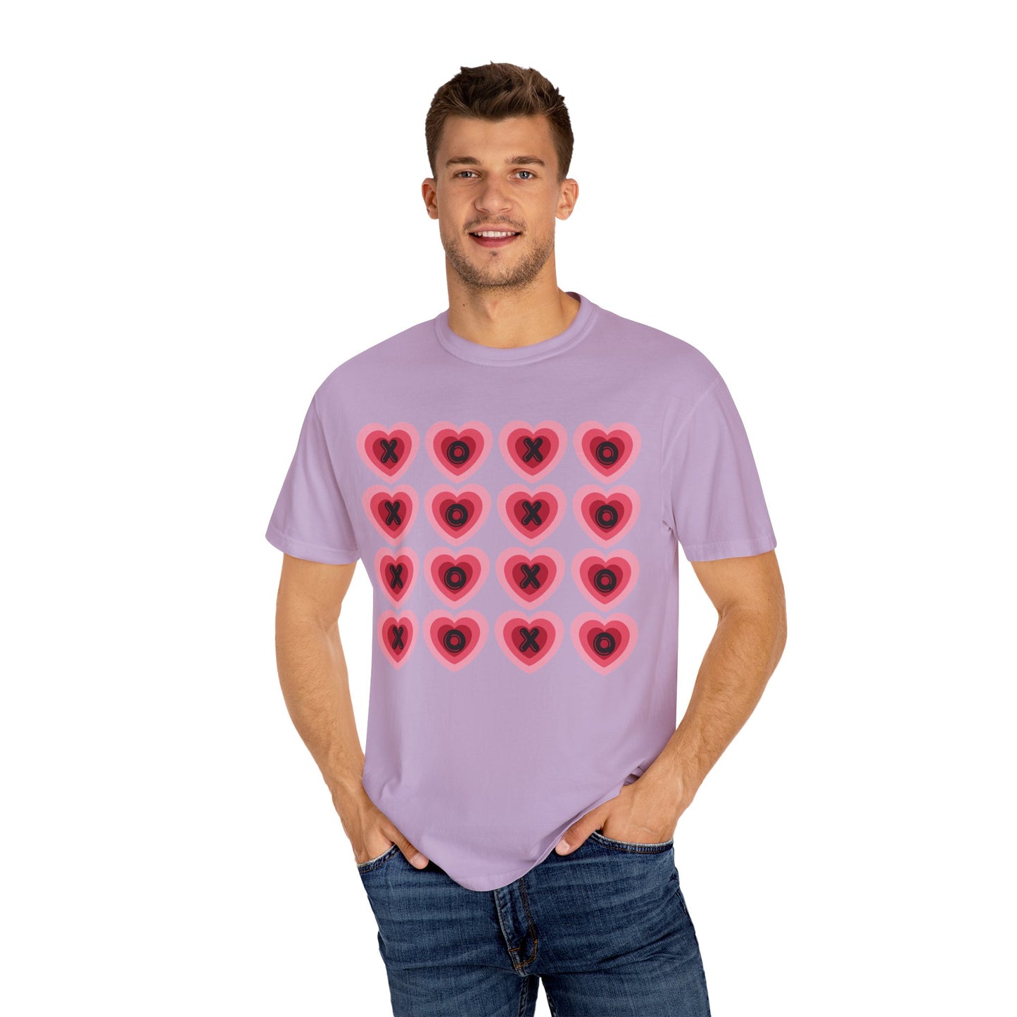 Retro Heart X's and O's - Comfort Colors Shirt