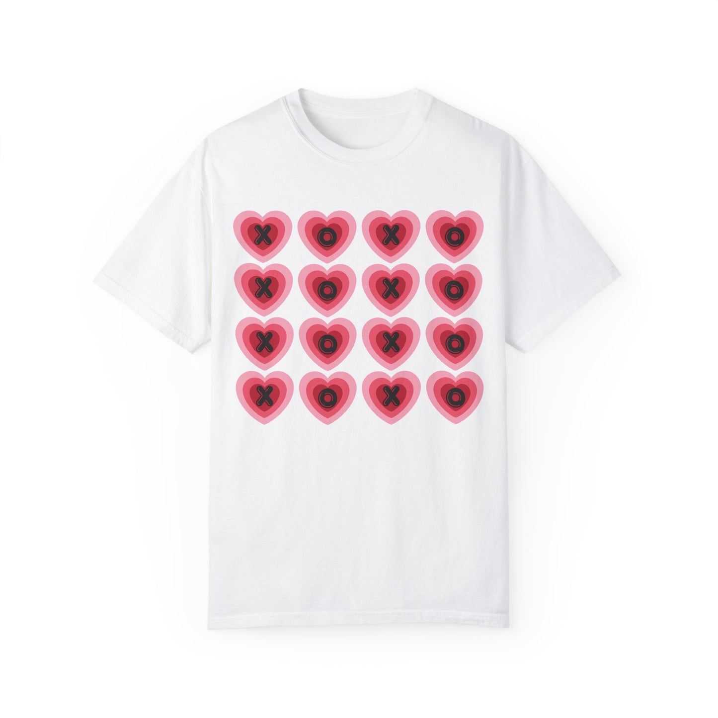 Retro Heart X's and O's - Comfort Colors Shirt
