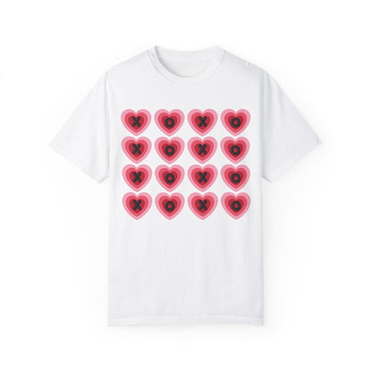 Retro Heart X's and O's - Comfort Colors Shirt