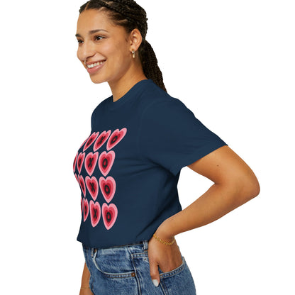 Retro Heart X's and O's - Comfort Colors Shirt
