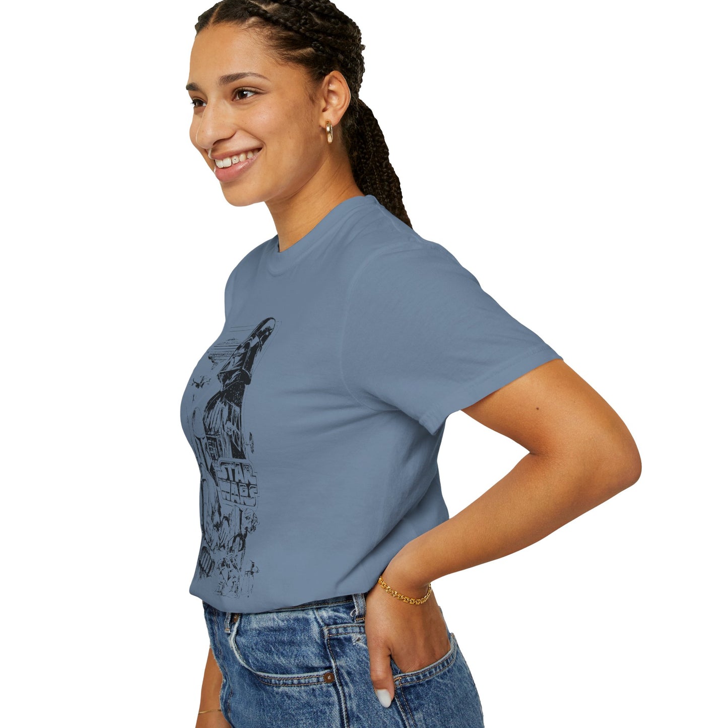 Star Wars Black Line Drawing - Comfort Colors Shirt