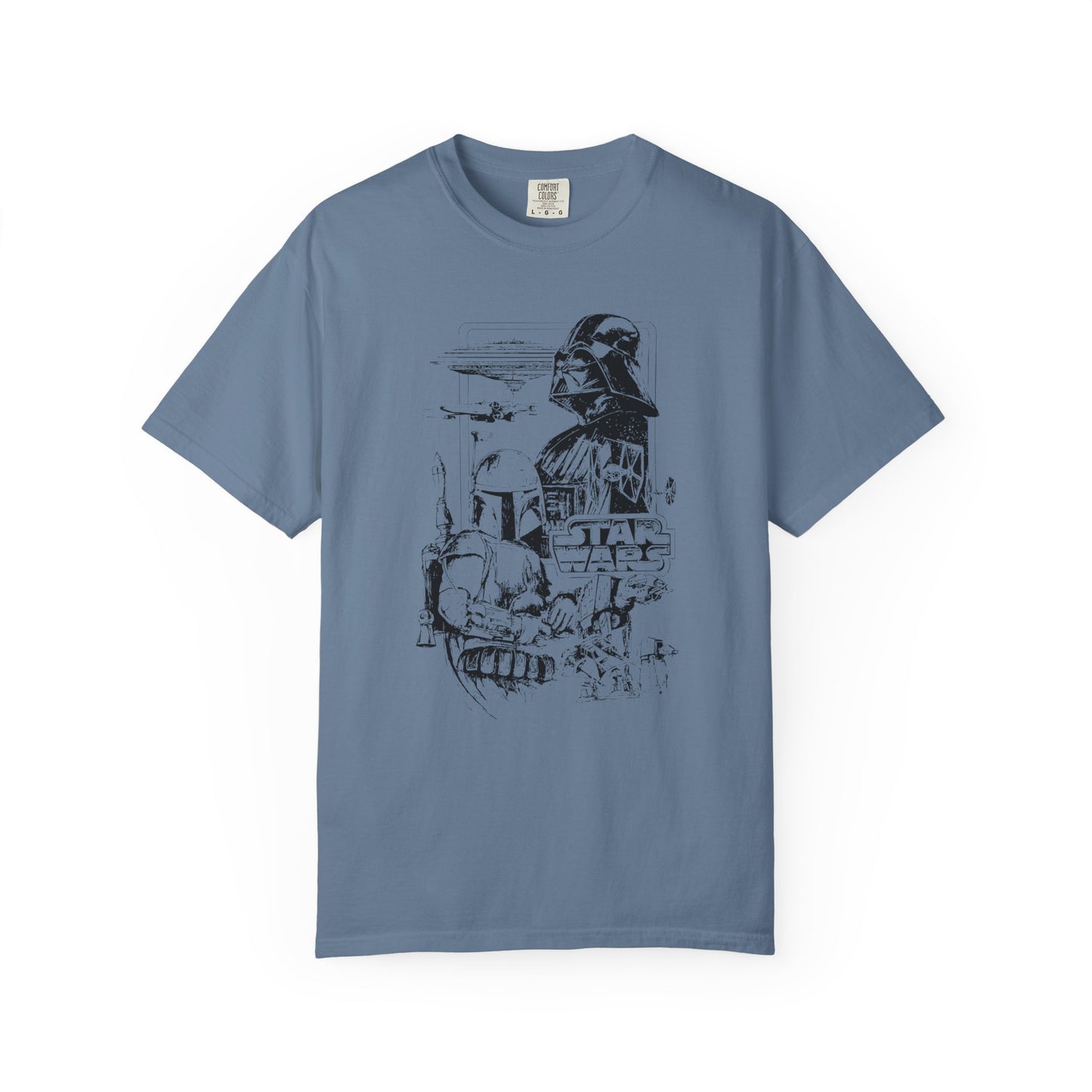 Star Wars Black Line Drawing - Comfort Colors Shirt