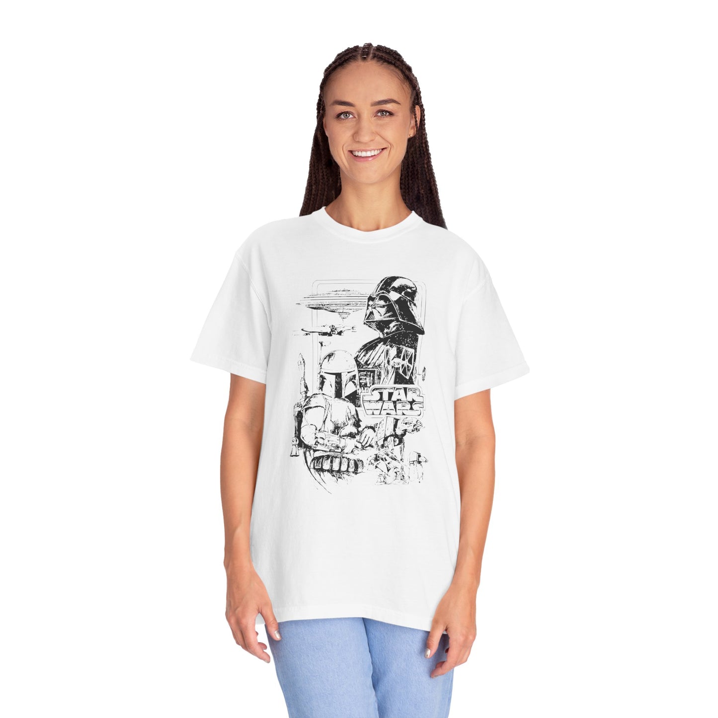 Star Wars Black Line Drawing - Comfort Colors Shirt