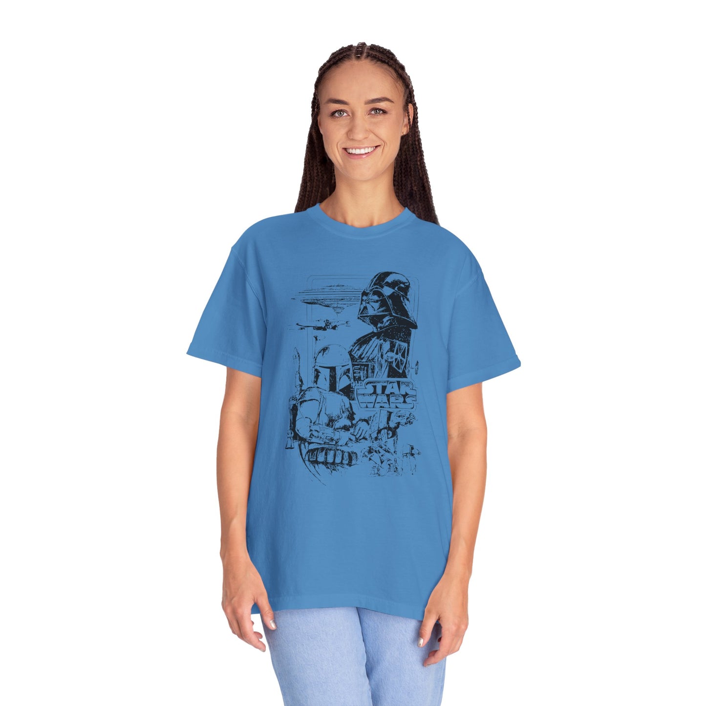 Star Wars Black Line Drawing - Comfort Colors Shirt