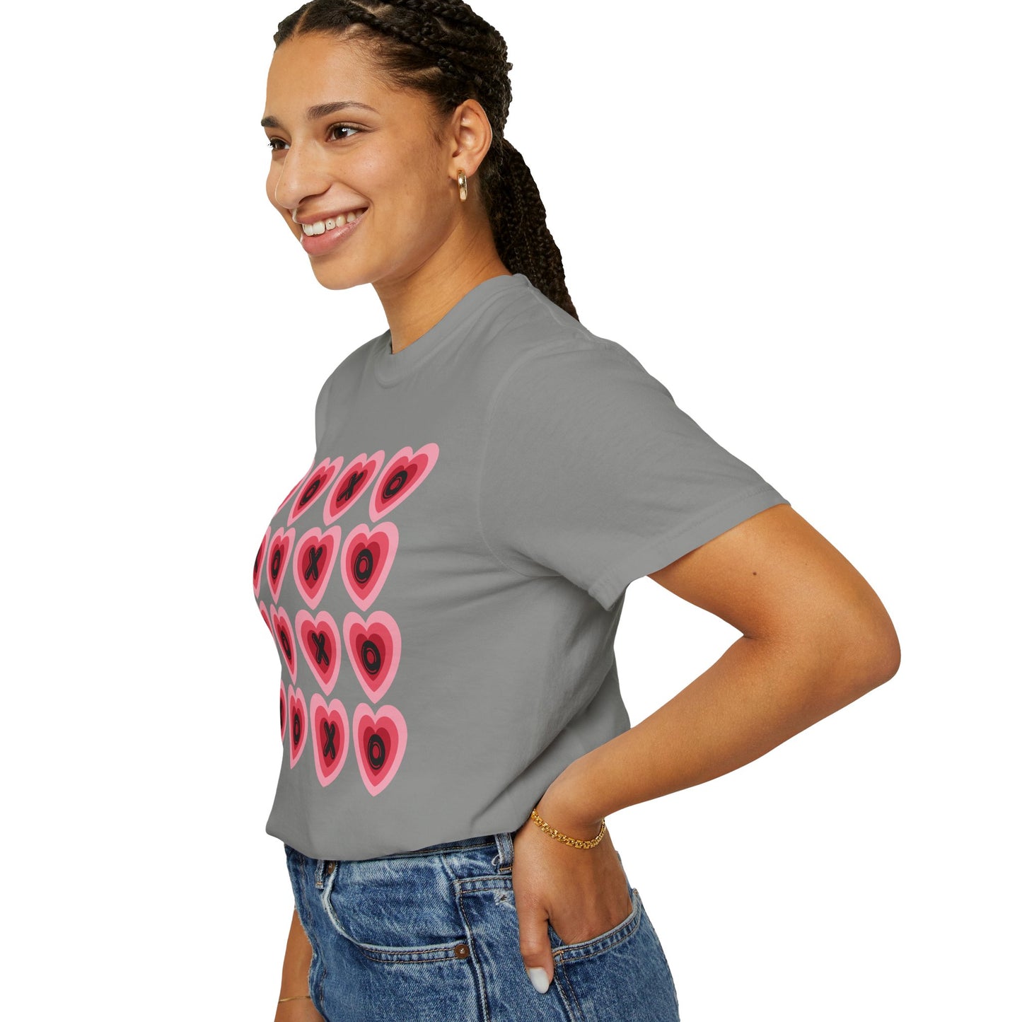 Retro Heart X's and O's - Comfort Colors Shirt