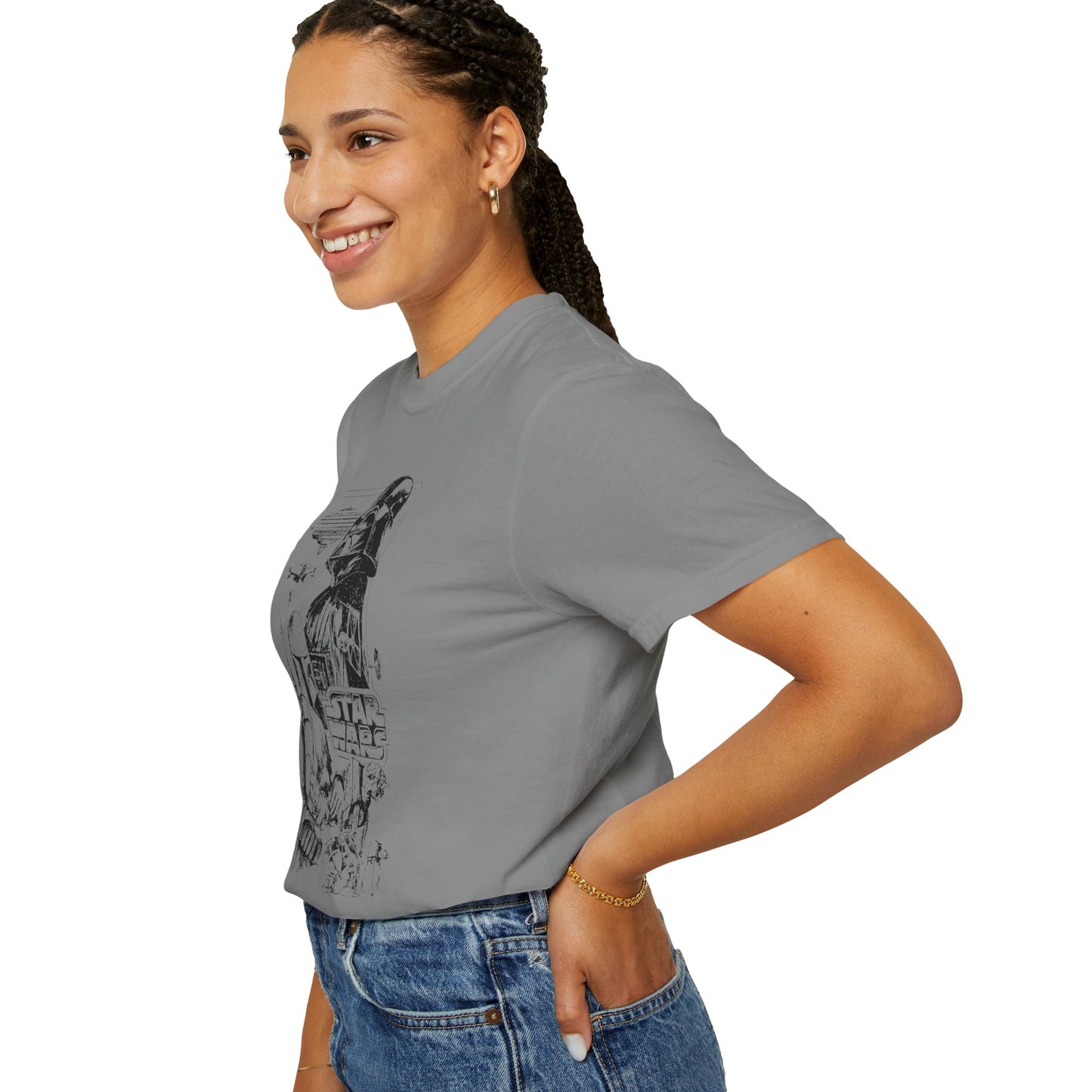 Star Wars Black Line Drawing - Comfort Colors Shirt