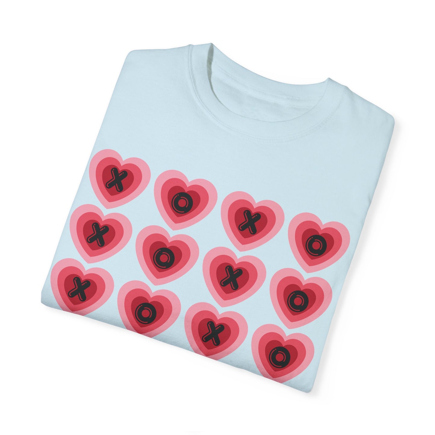 Retro Heart X's and O's - Comfort Colors Shirt