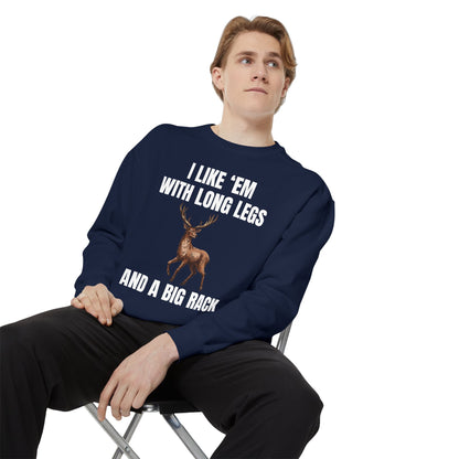 I Like 'Em With Long Legs And A Big Rack - Comfort Colors Sweatshirt