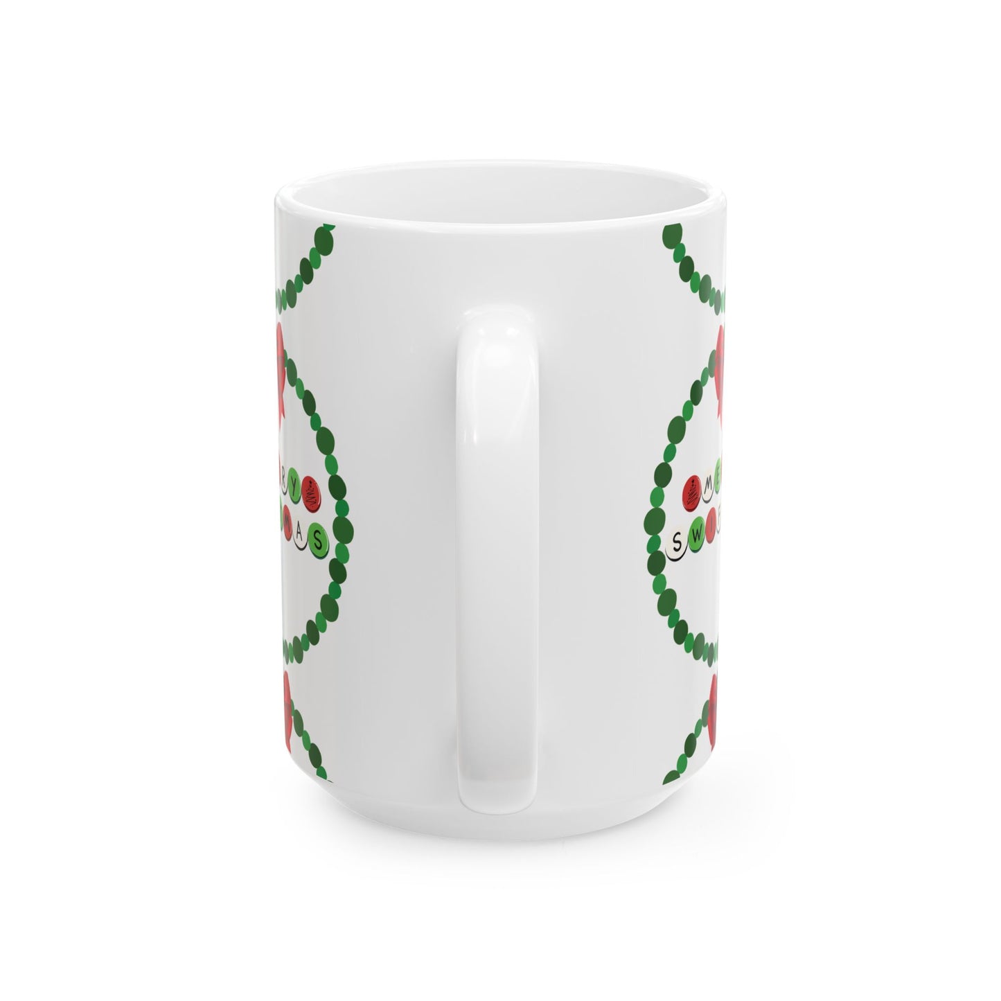 Merry Swiftmas - Friendship Bracelet Wreath - Ceramic Mug, (11oz, 15oz)