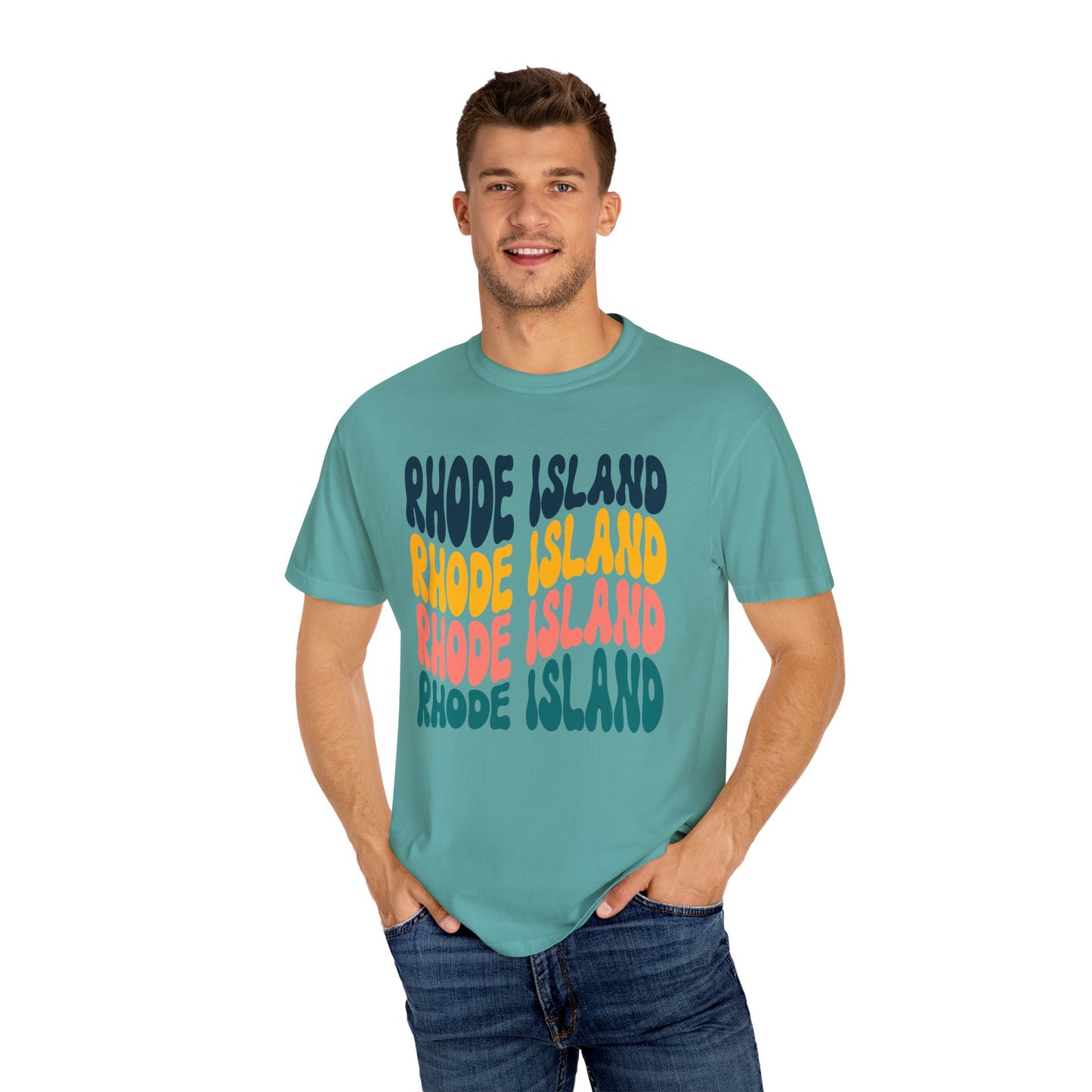 Retro Rhode Island - Comfort Colors Shirt
