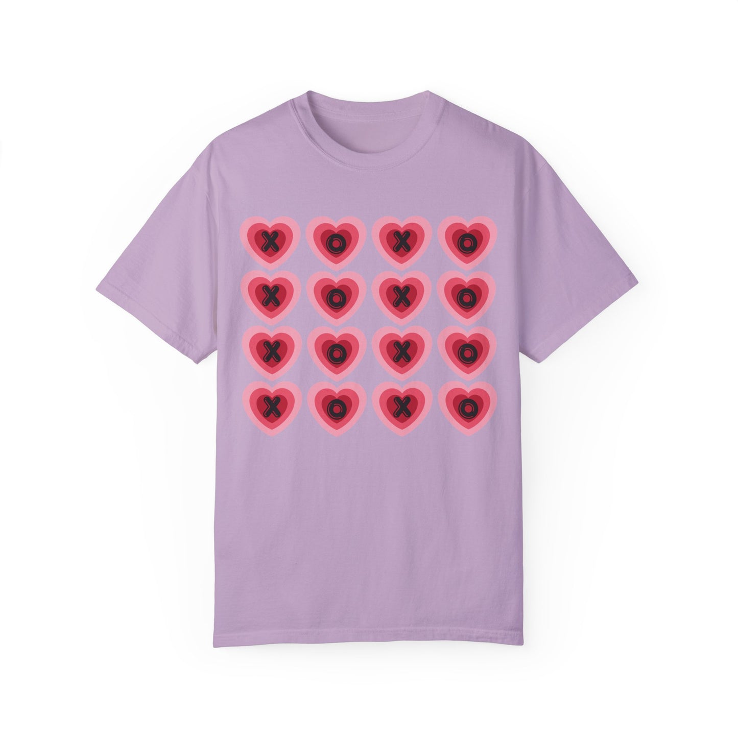 Retro Heart X's and O's - Comfort Colors Shirt