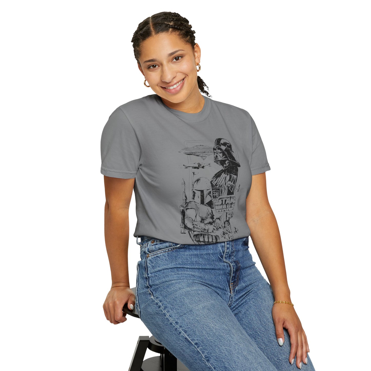 Star Wars Black Line Drawing - Comfort Colors Shirt