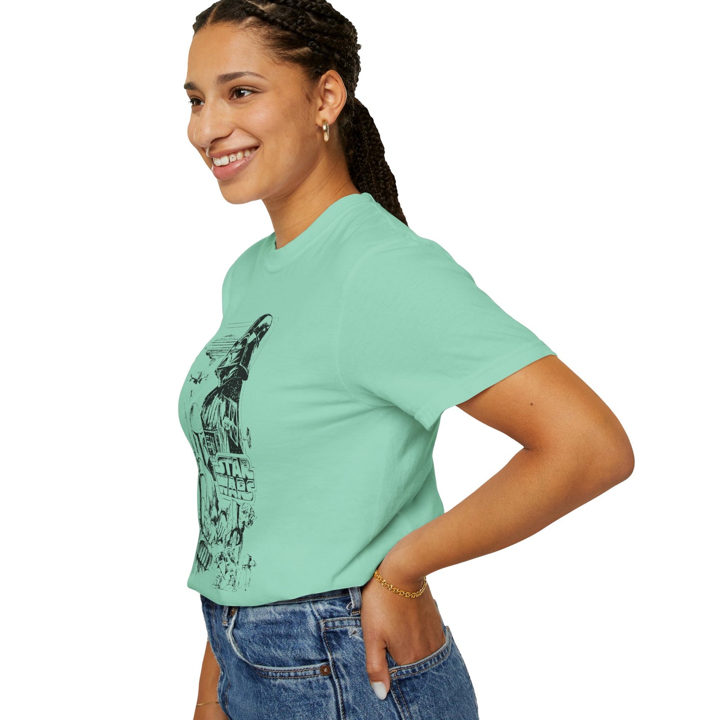 Star Wars Black Line Drawing - Comfort Colors Shirt