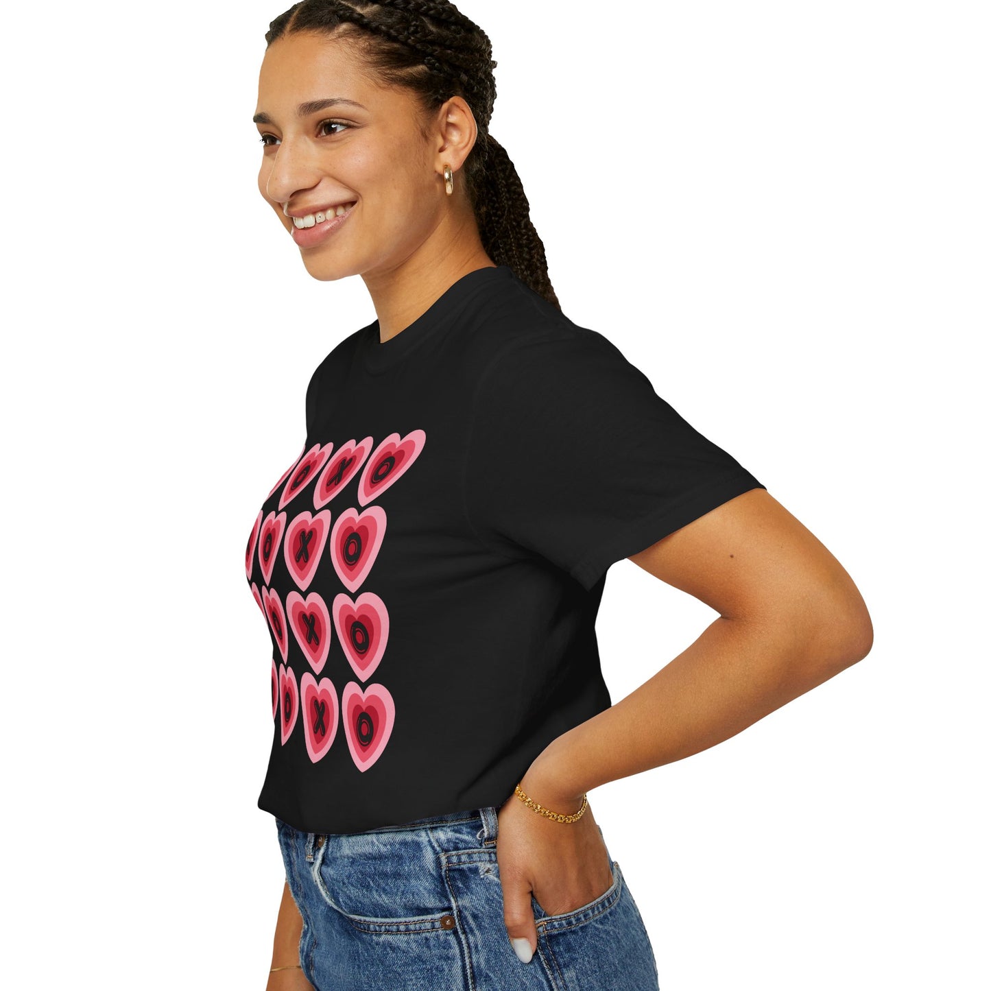 Retro Heart X's and O's - Comfort Colors Shirt