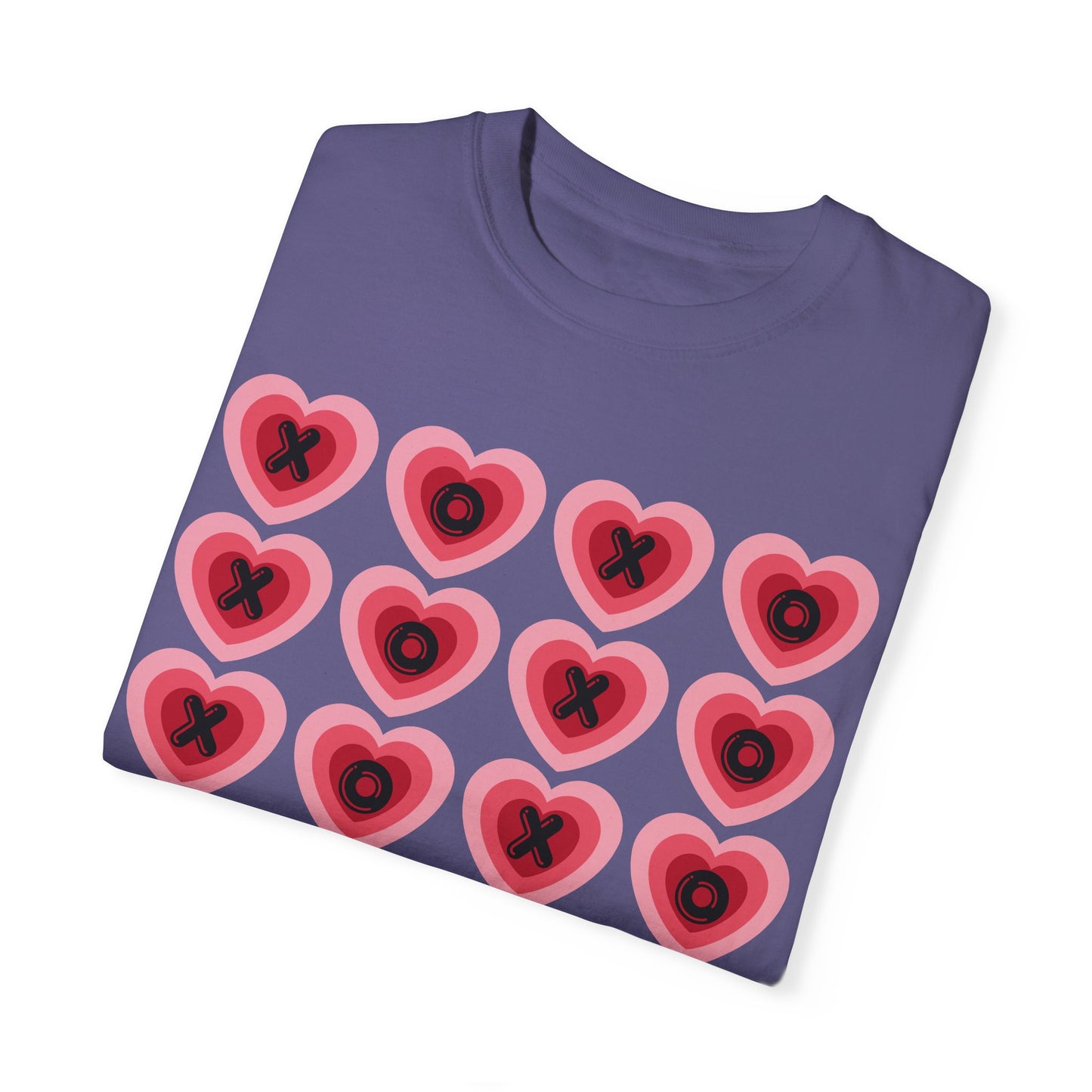 Retro Heart X's and O's - Comfort Colors Shirt