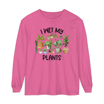 I Wet My Plants - Comfort Colors Long Sleeve Shirt