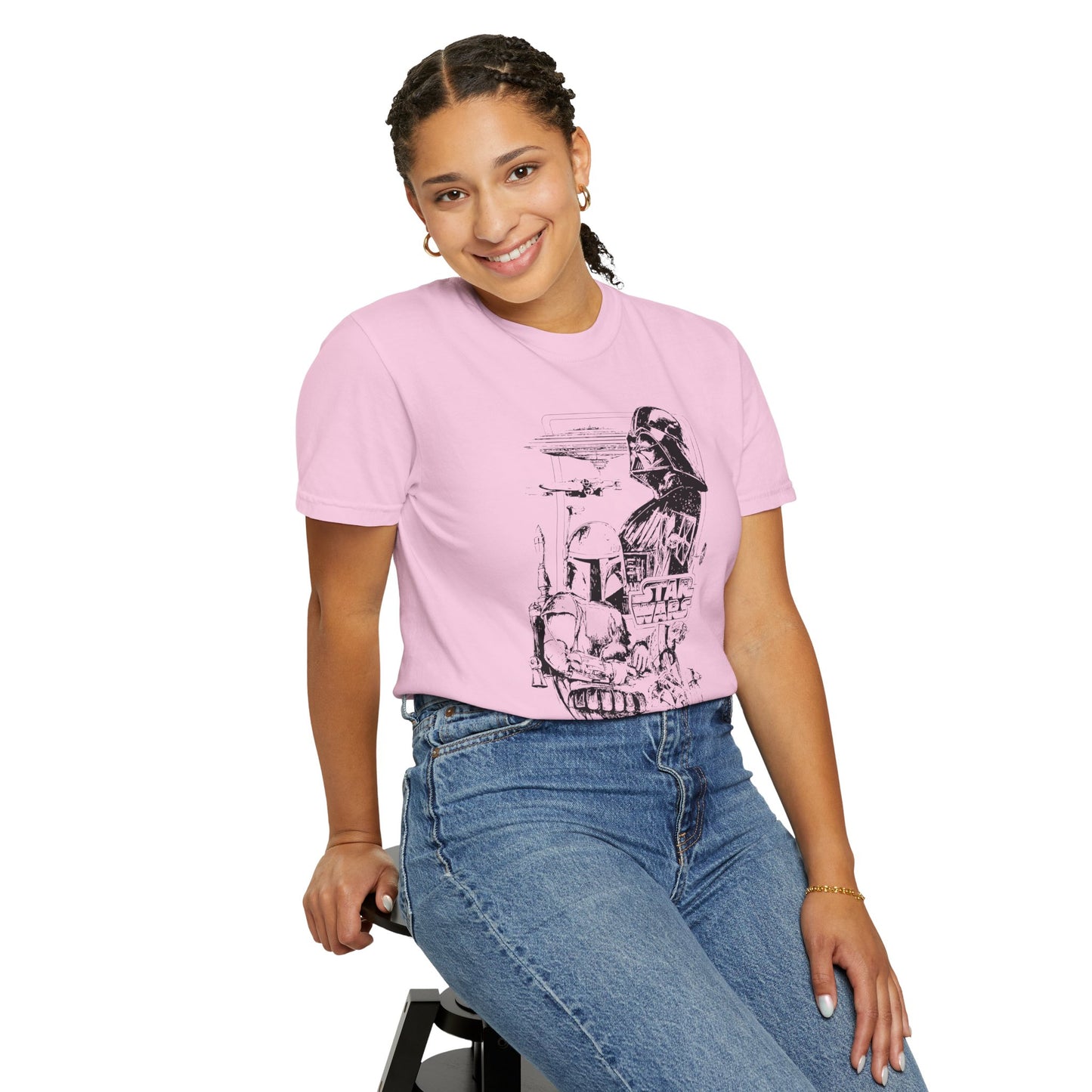 Star Wars Black Line Drawing - Comfort Colors Shirt