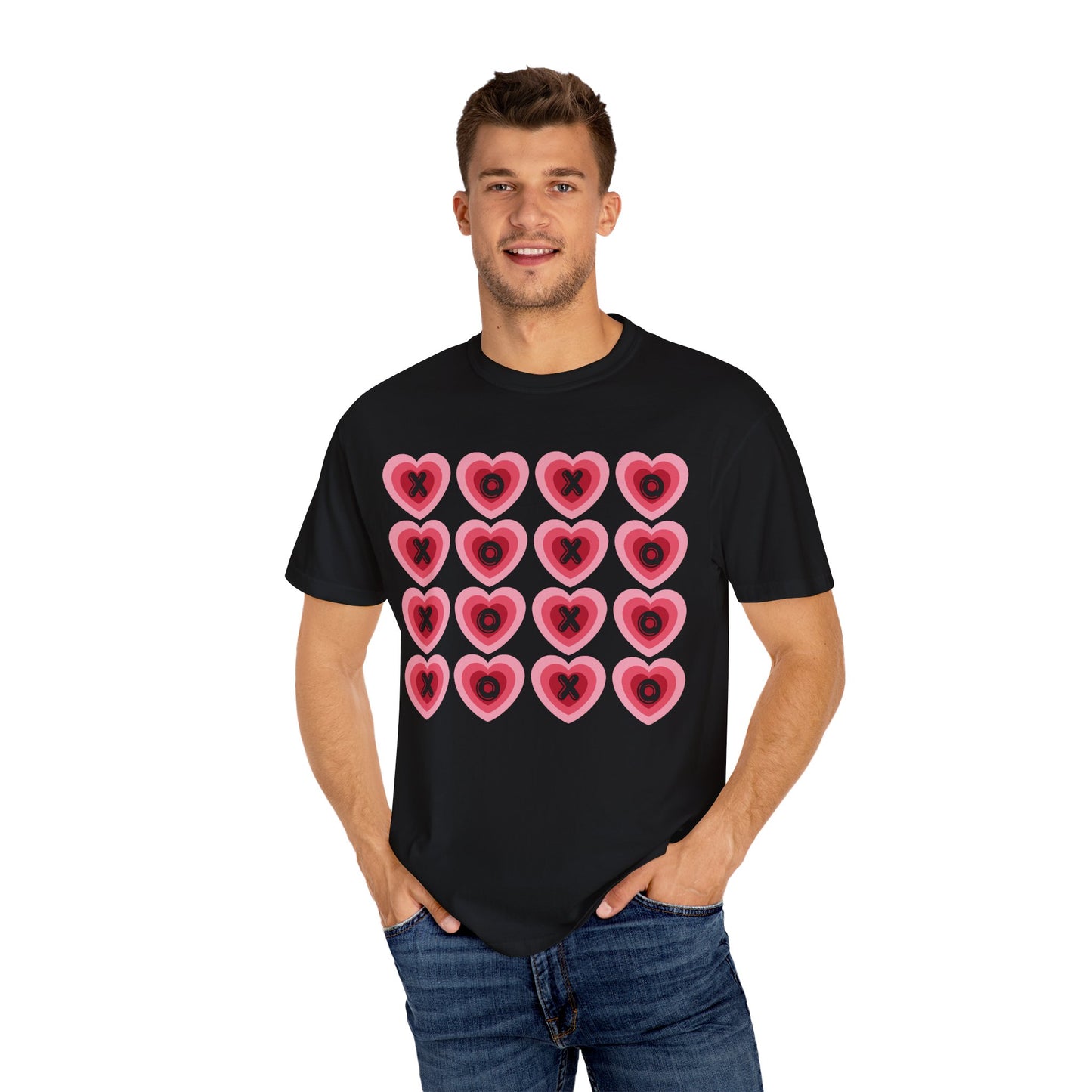 Retro Heart X's and O's - Comfort Colors Shirt