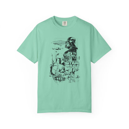Star Wars Black Line Drawing - Comfort Colors Shirt