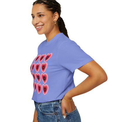 Retro Heart X's and O's - Comfort Colors Shirt