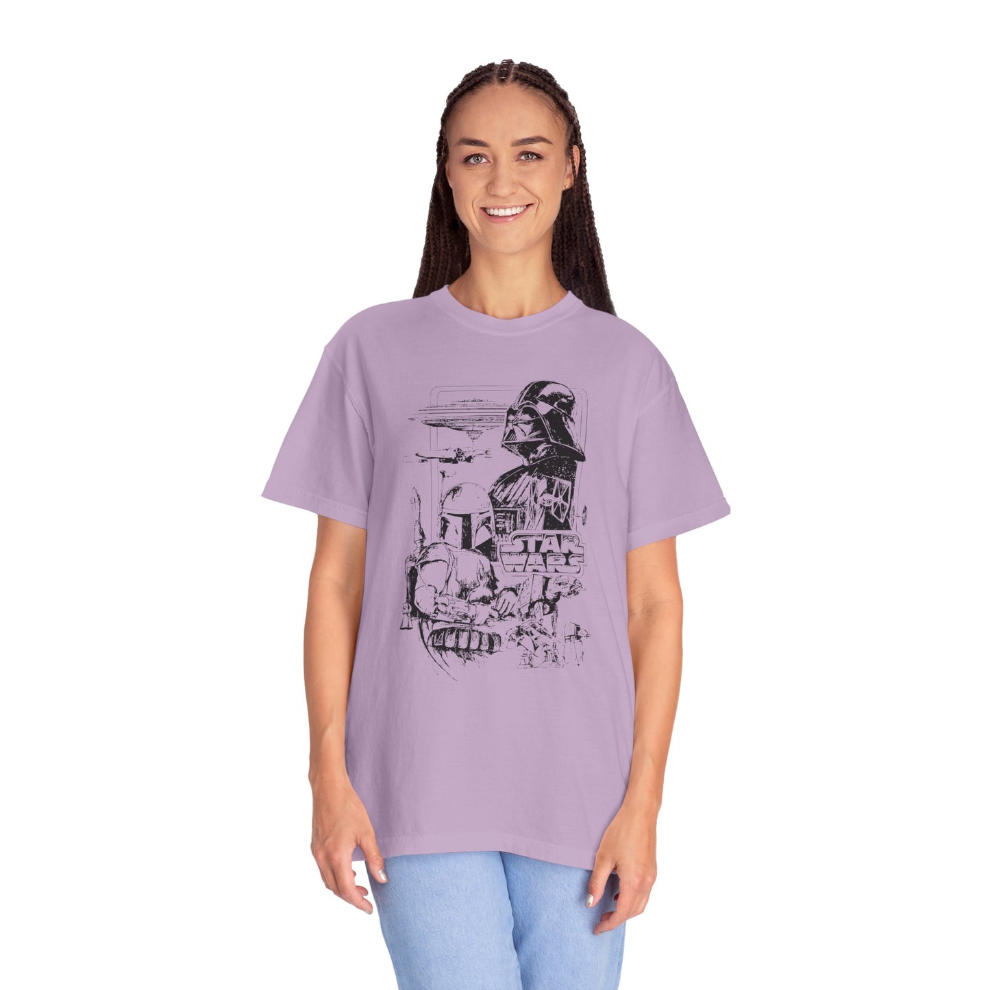 Star Wars Black Line Drawing - Comfort Colors Shirt