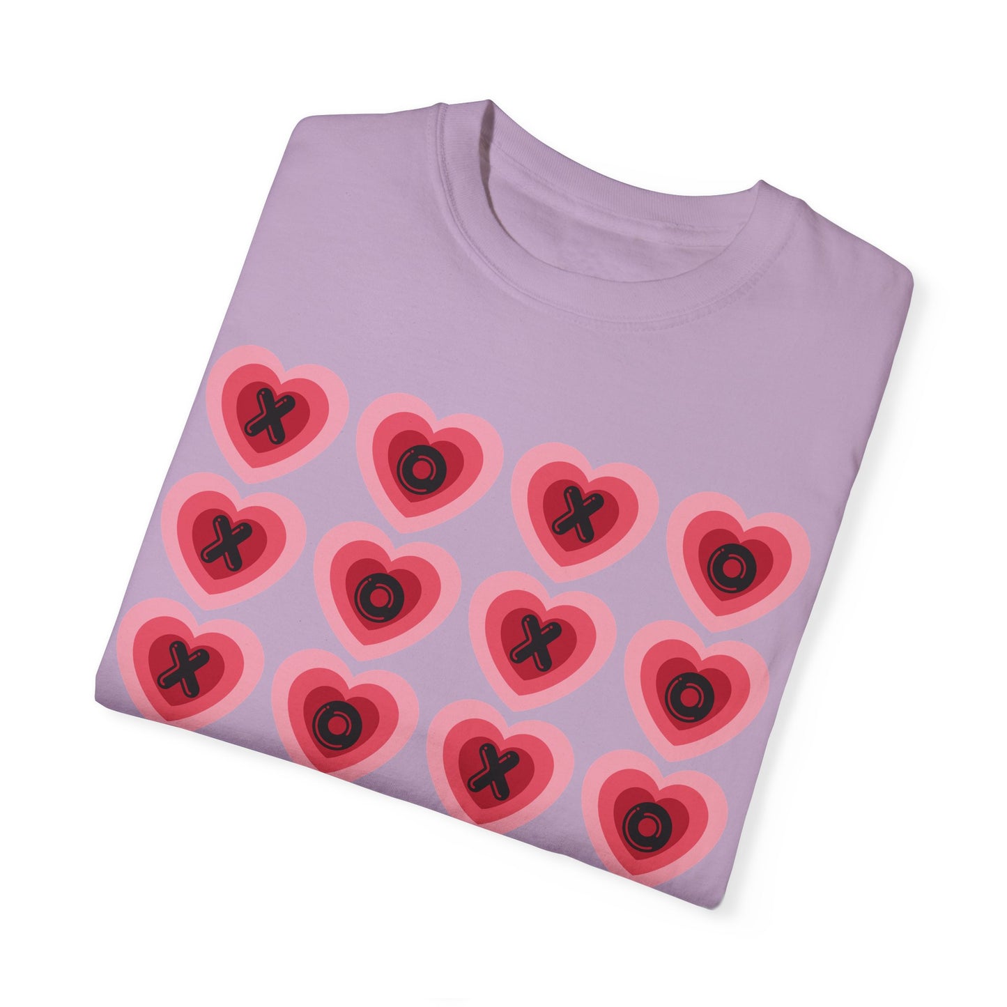 Retro Heart X's and O's - Comfort Colors Shirt
