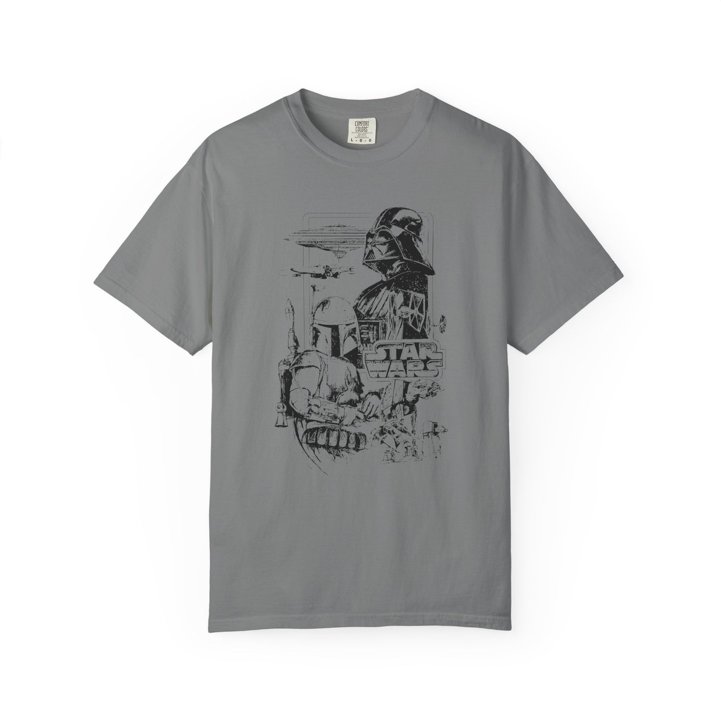 Star Wars Black Line Drawing - Comfort Colors Shirt