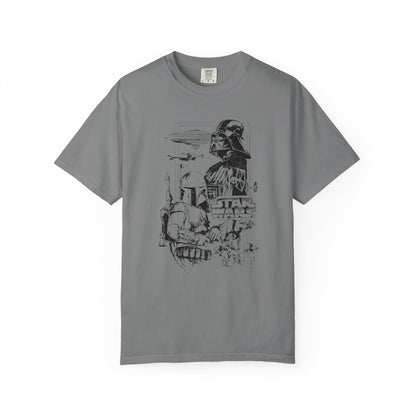Star Wars Black Line Drawing - Comfort Colors Shirt