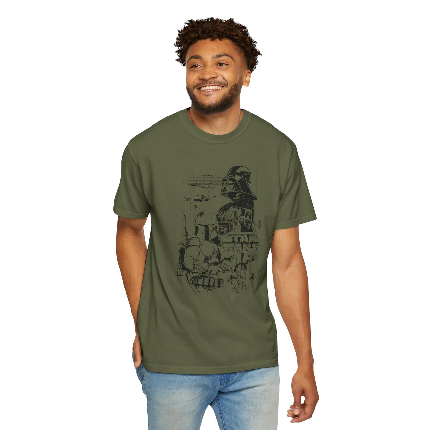 Star Wars Black Line Drawing - Comfort Colors Shirt