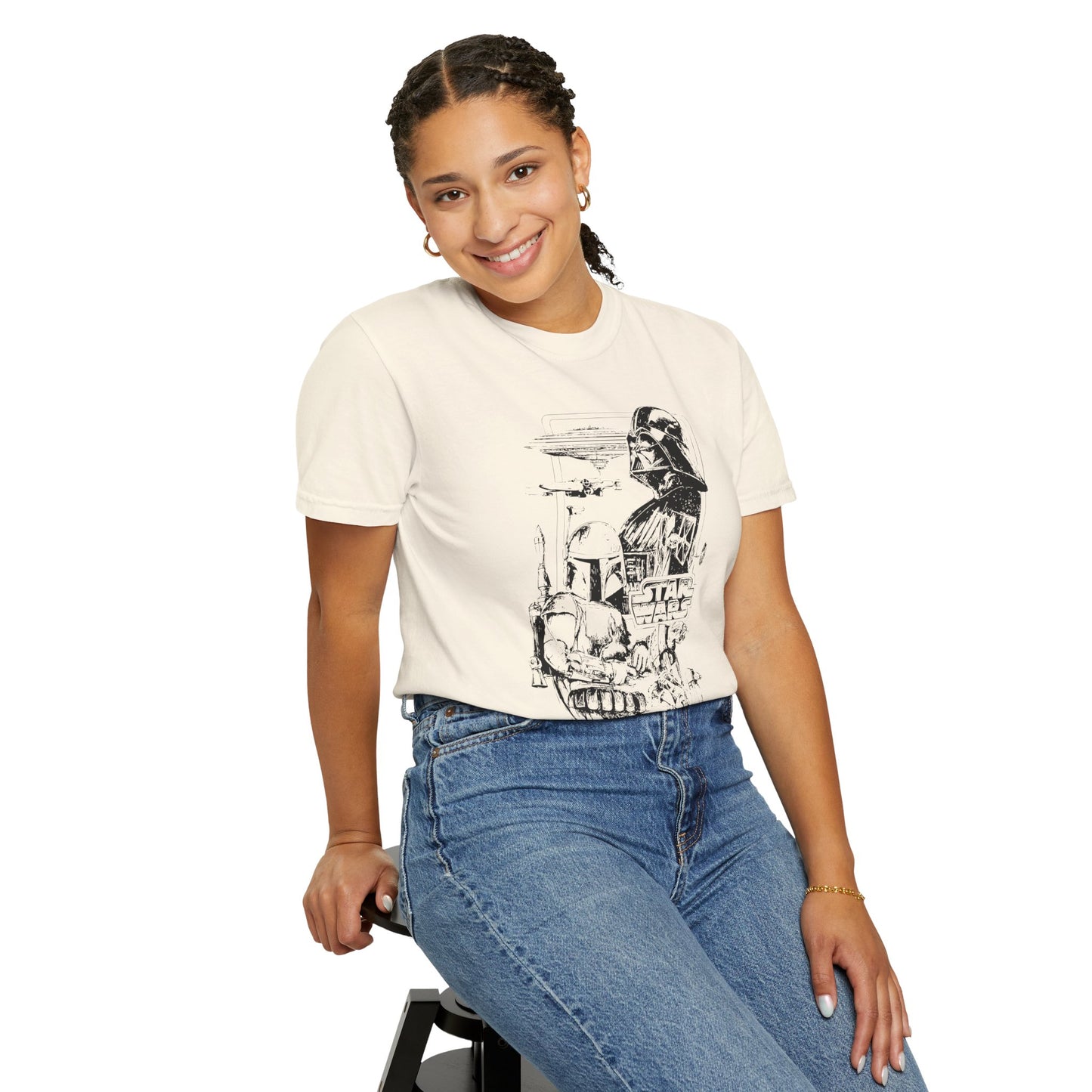 Star Wars Black Line Drawing - Comfort Colors Shirt