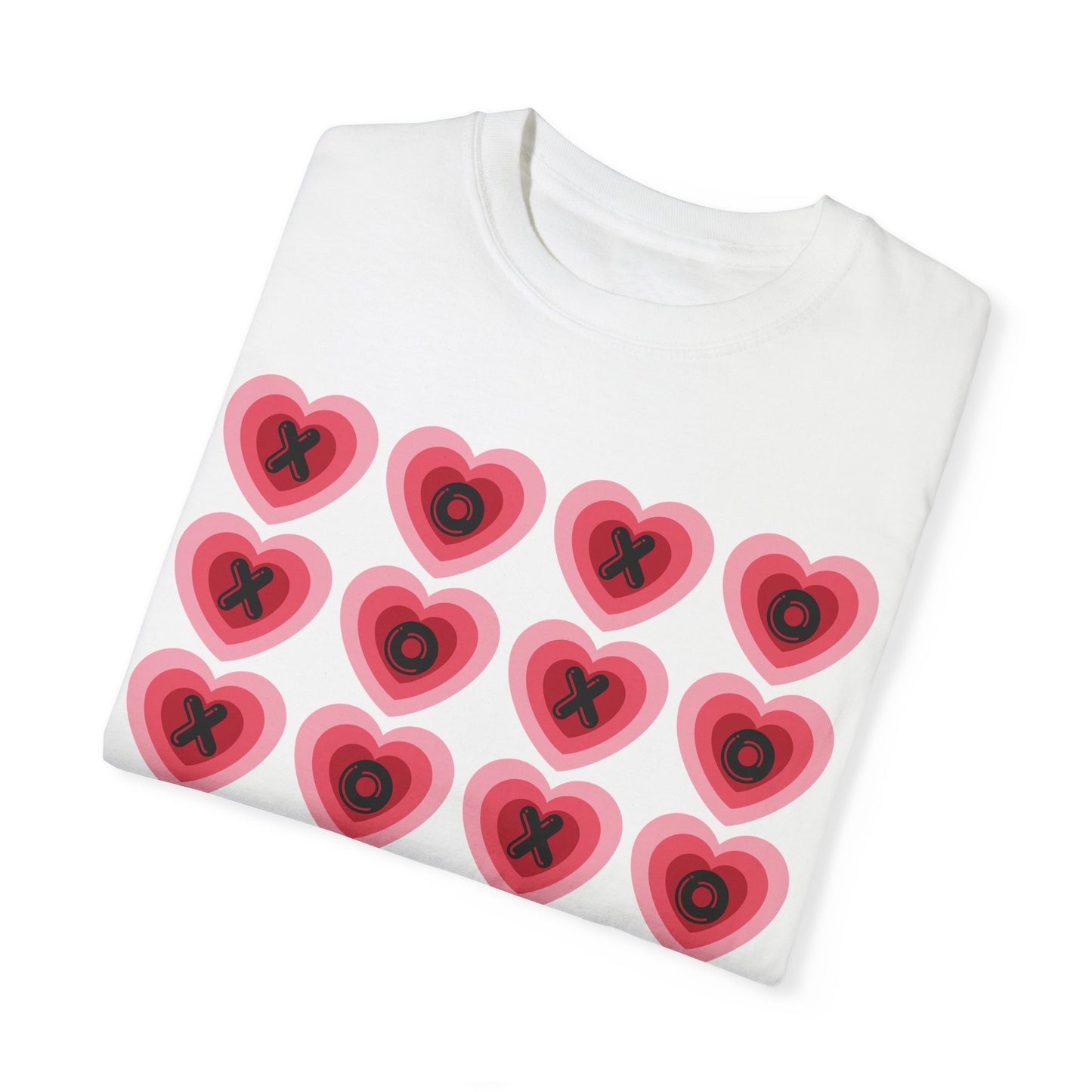 Retro Heart X's and O's - Comfort Colors Shirt