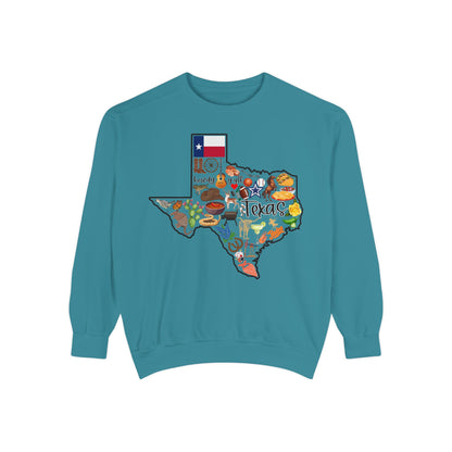 Beautiful State of Texas - Comfort Colors Sweatshirt