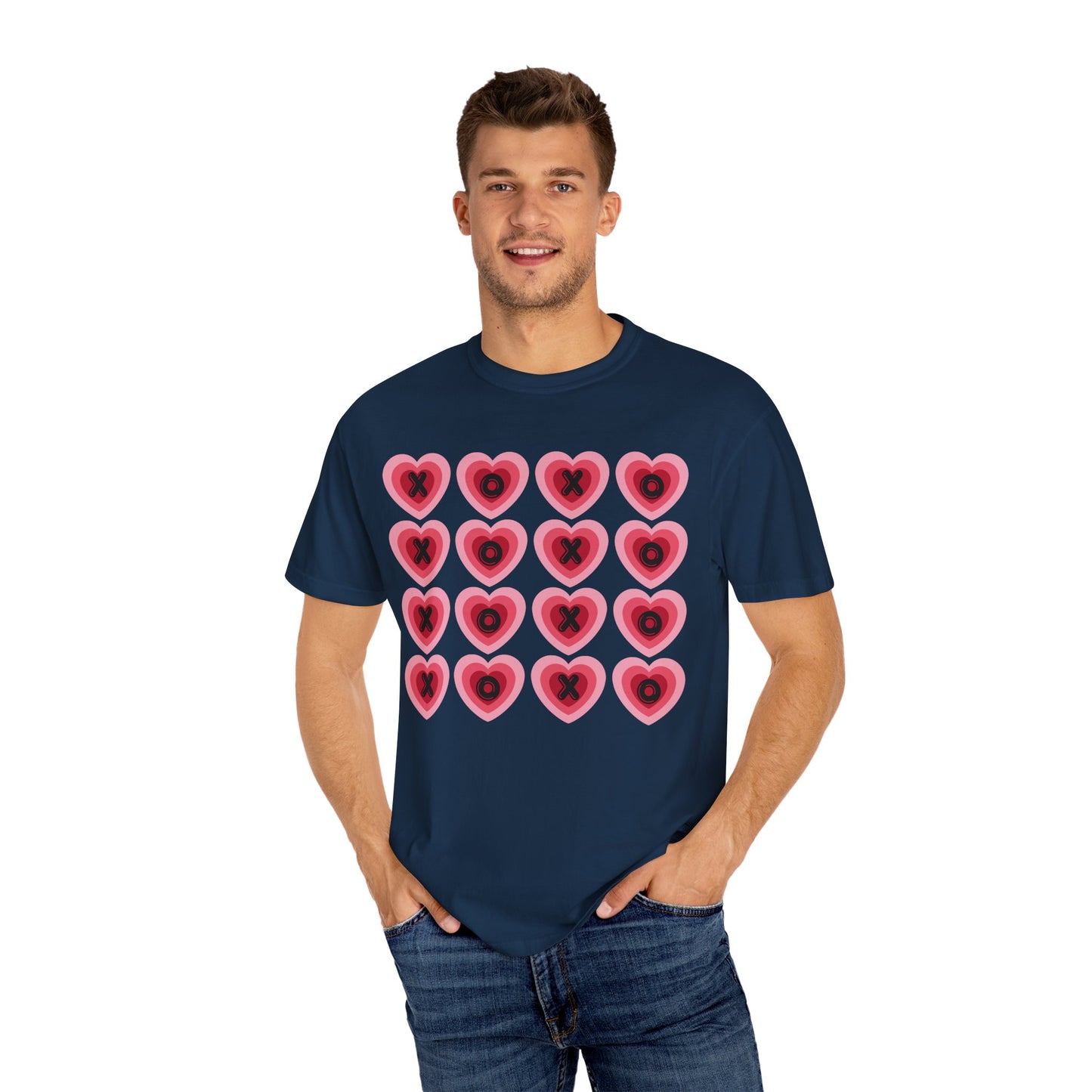 Retro Heart X's and O's - Comfort Colors Shirt
