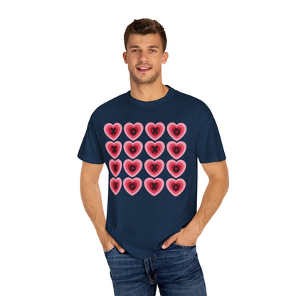 Retro Heart X's and O's - Comfort Colors Shirt
