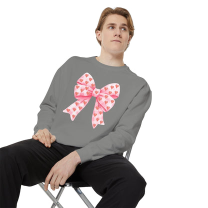 Pink Bow & Hearts - Comfort Colors Sweatshirt