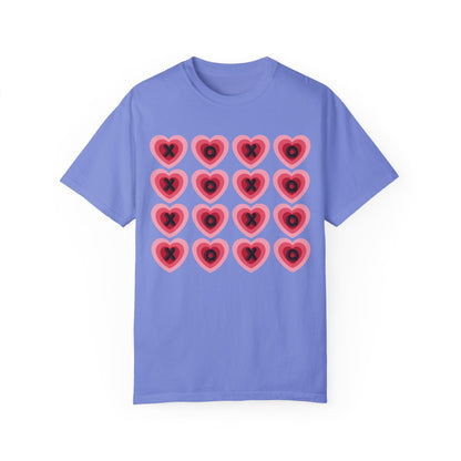 Retro Heart X's and O's - Comfort Colors Shirt