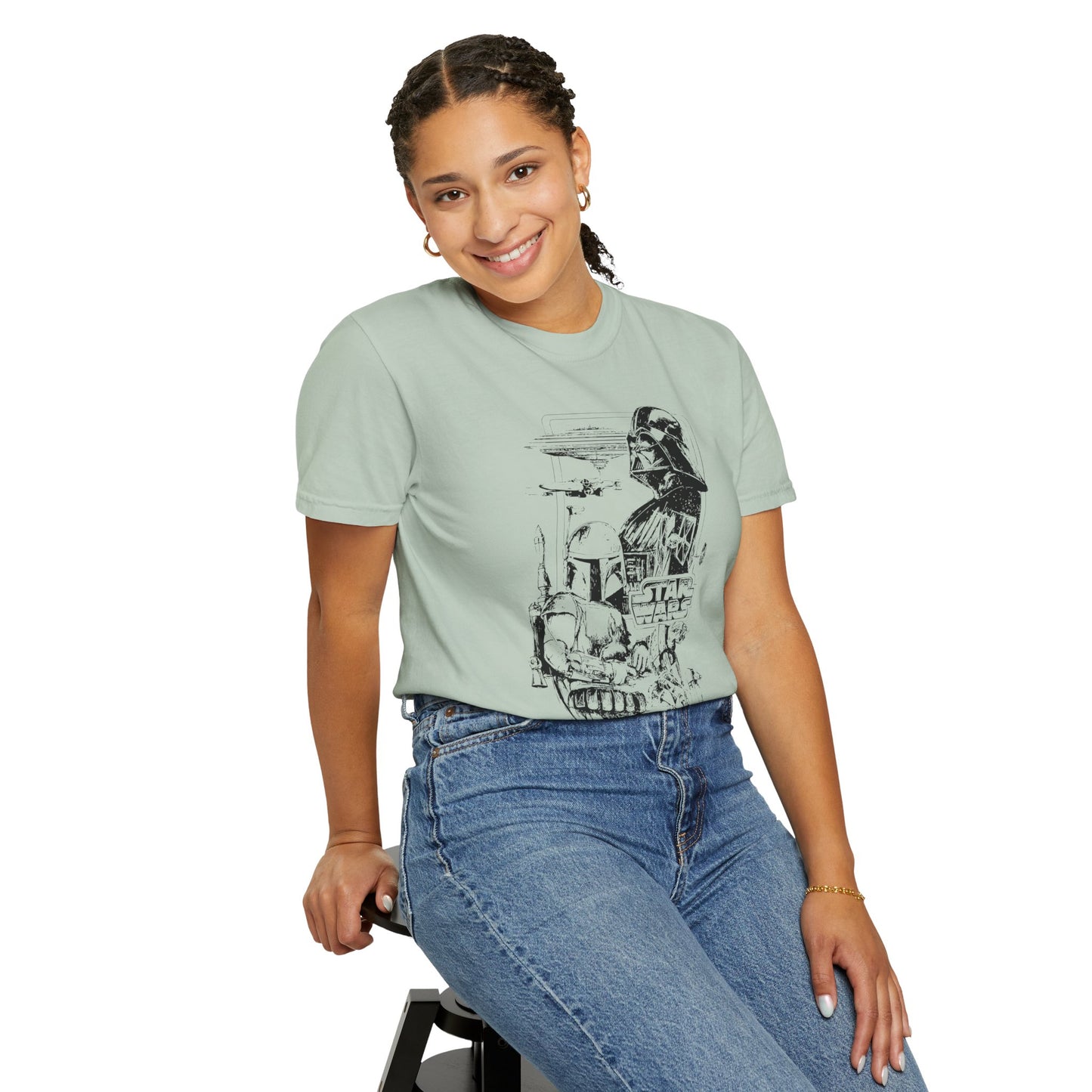 Star Wars Black Line Drawing - Comfort Colors Shirt