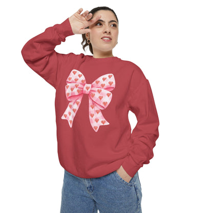 Pink Bow & Hearts - Comfort Colors Sweatshirt