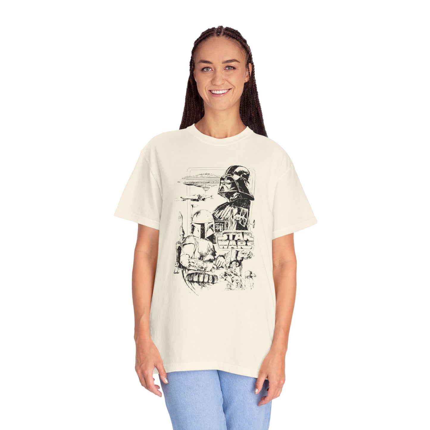 Star Wars Black Line Drawing - Comfort Colors Shirt